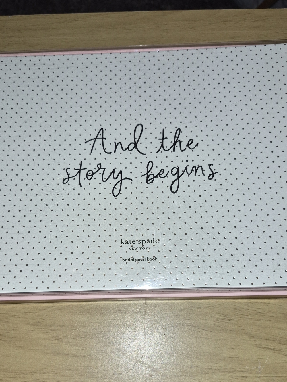 kate spade 'And the Story Begins' Bridal Guest Book - Pink and White